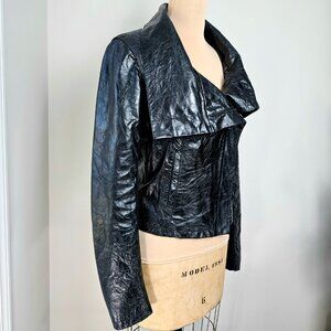Riplesso MODA Biker Jacket Zip Leather Jacket – Made in Italy – Size XL
